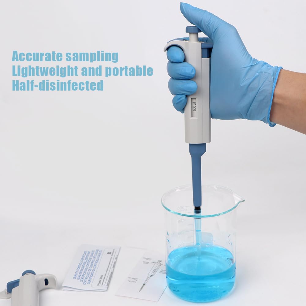 pipeta de laboratorio Pipeta de laboratorio, pipetas de plástico, gotero manual, digital, ajustable, equipo de laboratorio con puntas de pipeta.(1-10ML)