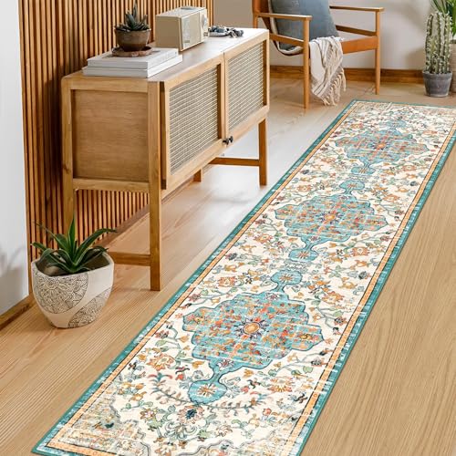 Pauwer Boho Hallway Runner Rug 2x8 Washable Entryway Area Rugs Non Slip Farmhouse Vintage Floor Mat Carpet Runner for Hallways Laundry Room Kitchen Bathroom Bedroom