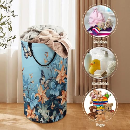 Panier à linge imperméable et pliable bleu grand format pour vêtement