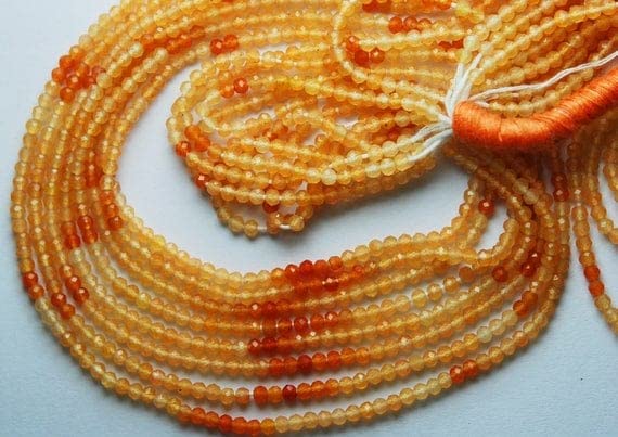 Rondelles facettées en calcédoine orange LKBEADS d'exception pour bijoux fins
