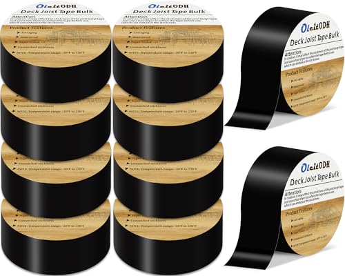 Oleitodh 10 Rolls Joist Tape Decks Bulk Flashing Tape for decking 2 Inch x 50