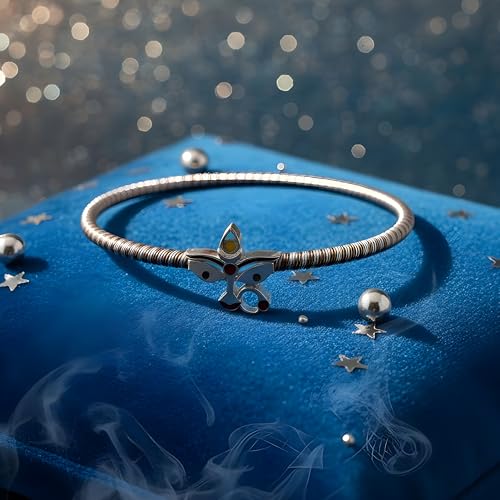 Image of Parasmoni Silver Goddess Durga Eye Design Noya for Women