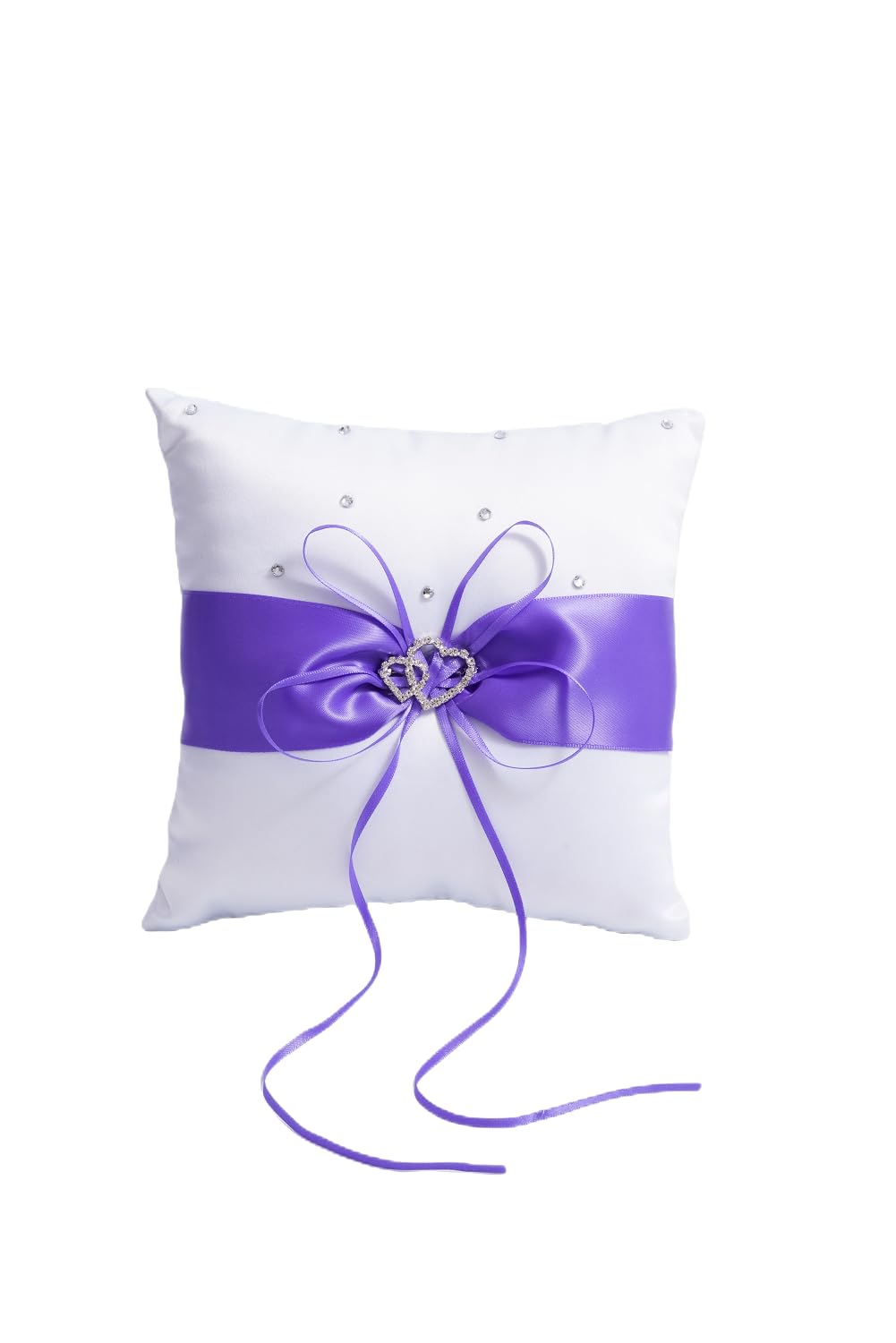 QIRMIZI Coussin pour alliances, coussin de perles, support de bague pour mariage, cérémonie de mariage, demande en mariage, violet