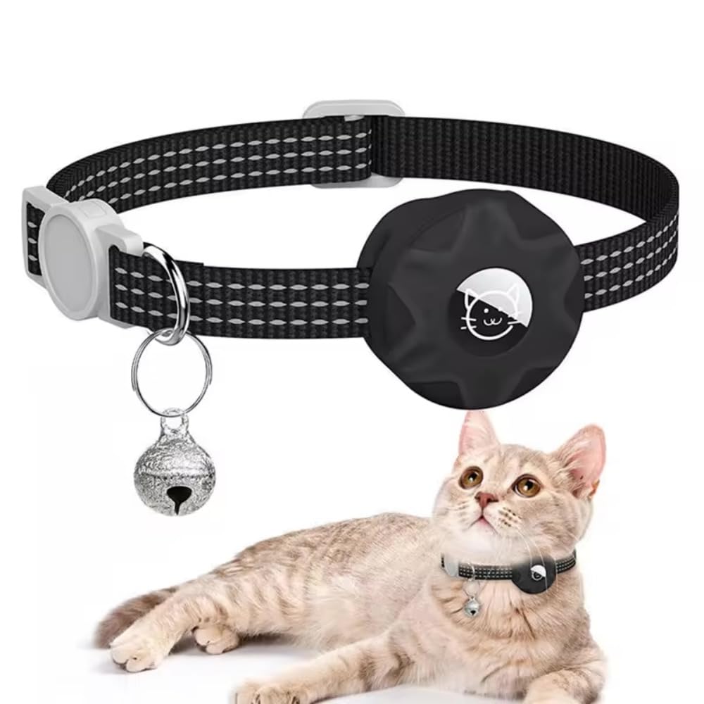 Premium Cat Airtag Collar, Black