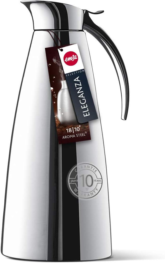 Emsa Eleganza Stainless Steel Insulated Carafe, 34-Ounce