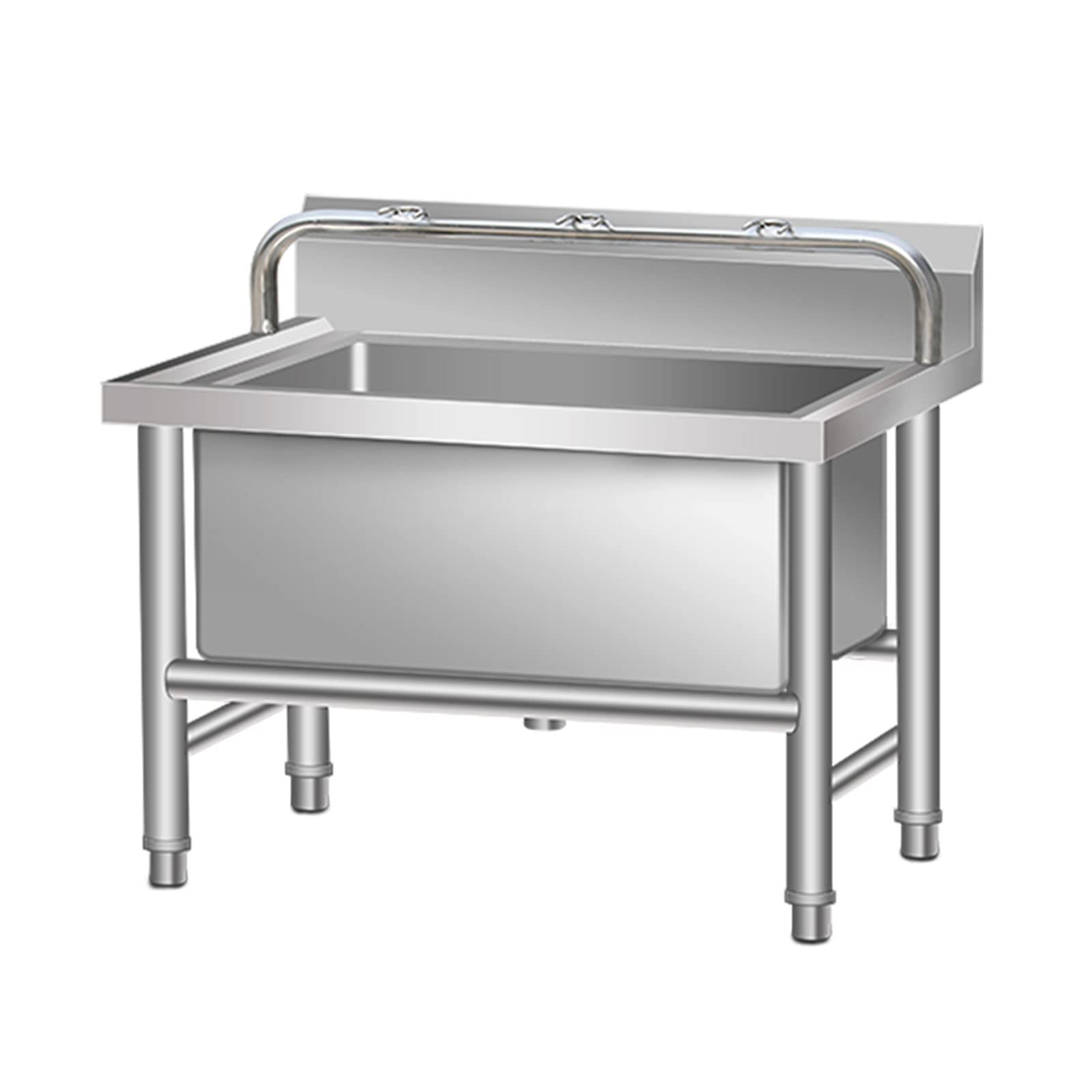 HCZKIUJY Freestanding Floor Mop Sink, Stainless Steel Heavy Duty Slop Sink for Washing Room, Basement, Shop, Laundry Tub/80Cm/31.5In,60cm/23.6in