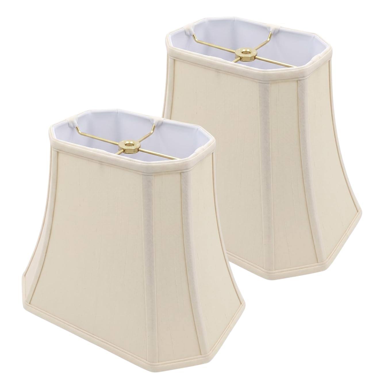 Royal Designs, Inc. Rectangle Cut Corner Lamp Shade, BSO-710-12EG-2, 6.5 x 12 x 10, Eggshell, Set of 2