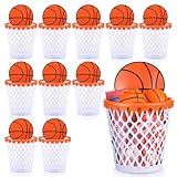 10 Pcs 4.1x4.1x2.8 Inch Basketball Player Gift Basket Set Reusable Basketball Party Snack Cup with Basketball Backboards Basketball Hoop Cup Party Cup Supplies for Basketball Team Birthday Party