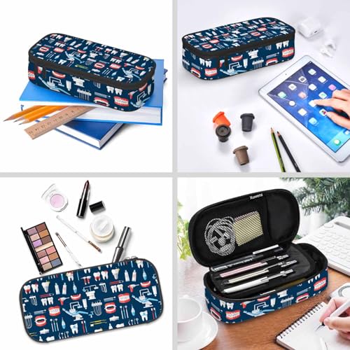 Image of Dental Tools Pencil Case Teeth Equipment Mouth Funny Pencil Bag Pen Markers Pouch Holder Organizer for Office School Students Boy Girl Women Men