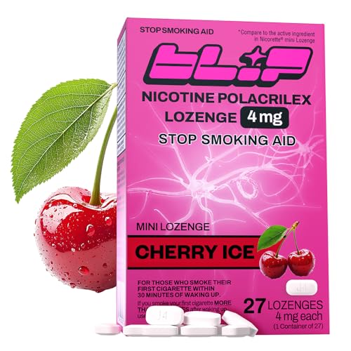 Blip Nicotine Lozenges 4mg Cherry Ice Flavor 27 Count - Nicotine Replacement Lozenge Stop Smoking Aid Fast-Acting Cherry Flavored Lozenges