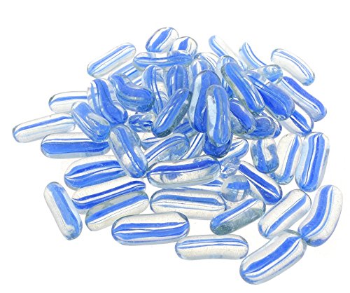 JaipurCrafts Decorative Glass Pebbles Colorful Vase Fillers for Home Decoration and Aquarium (Aqua Blue)