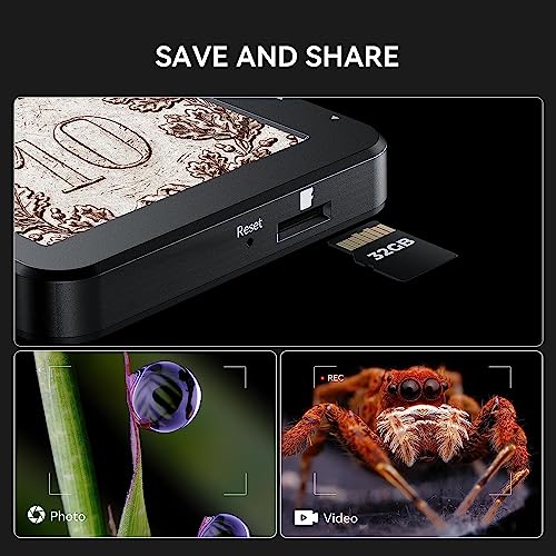 Image of Tobo Coin Microscope for Adults: 4.3'' LCD Digital Microscope 1000x with 8 Adjustable LED Lights, PC View Compatible with Windows /MBook TD-1014IM.