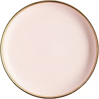 Vista 11 de Plato de cerámica moderno de alta calidad, con borde dorado, plato de porcelana elegante para restaurante, juego de platos de cerámica aptos