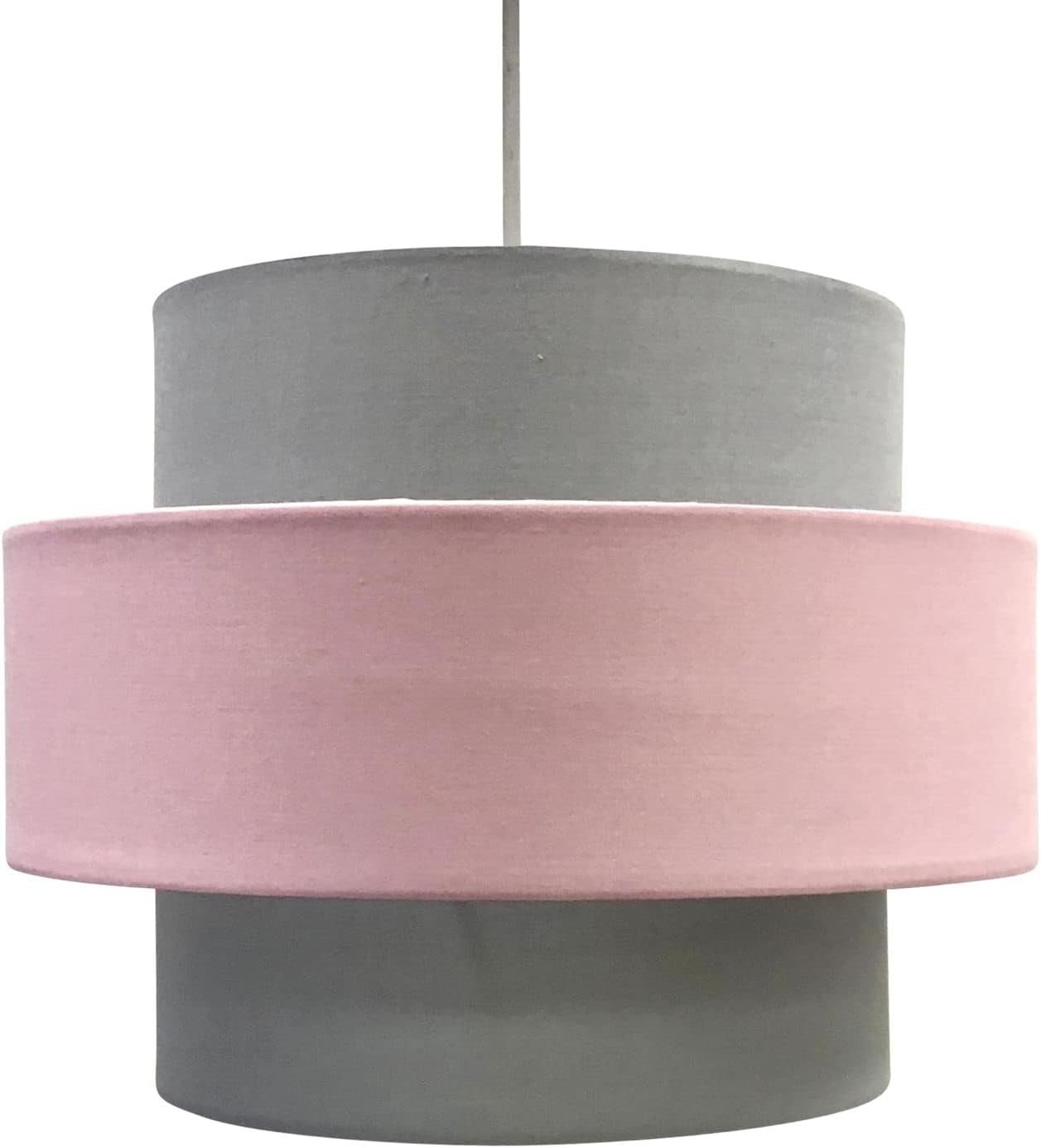 Easy Fit Light Shade Pink and Grey Design 2 Tier Ceiling Lighting