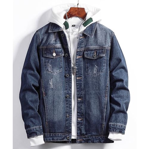 Chaqueta de mezclilla para hombre DGHM-JLMY azul miniatura 3