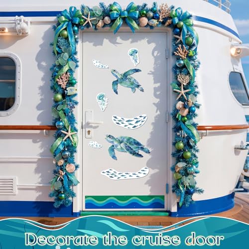 Imán decorativo grande tortuga marina acuarela set 8 pzas miniatura 2