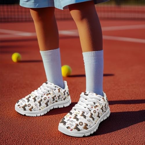 Children's Animal Sneaker Lightweight Non-Slip Lace-Up Running Shoes for Big Kids Breathable Soft Outdoor Tennis Sneaker for Litter Kids US 11-53