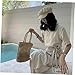 NOLITOY Beach Tote Straw Bag Woven Travel Duffle Fashion Vacation Bag Mesh Pouch Handmade Woven Handbag for Girls