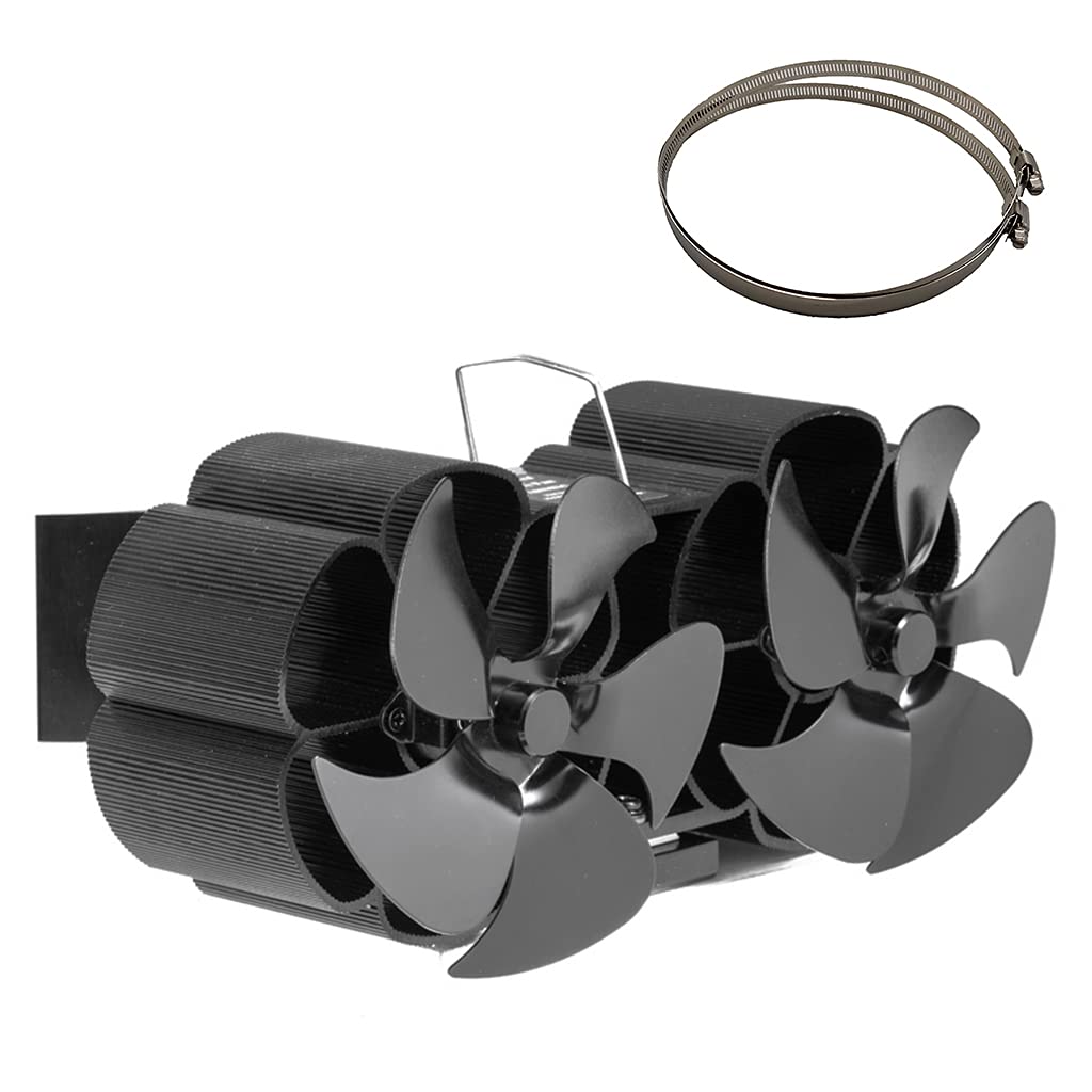 Kalttoy Black Wood For Burner Fan Heat Powered Stove Fan For Wood Log Quiet Home Bg703 Disperse Warm Air Through House Qui