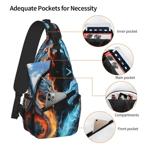 Bolso morral Ice and Fire Dragons para hombro y pecho miniatura 5