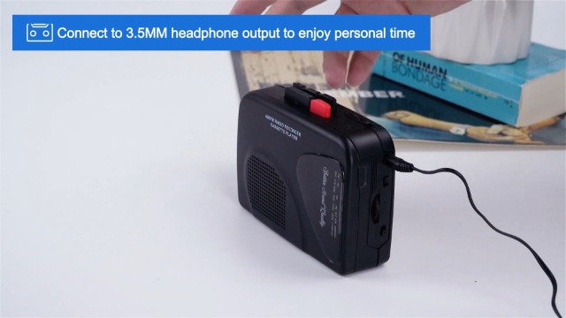 Portable Cassette Player Recorder, Compact Music Player, AM FM Radio Cassette Player, Built-in Speaker, USB Or 2 AA Batteries, Power Supply, With