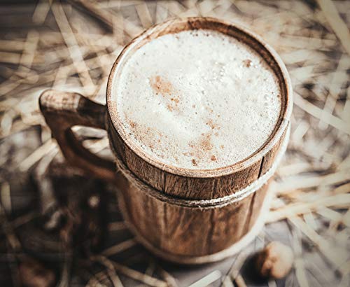 Norse Tradesman Wooden Beer Mug - 100% Handcrafted Ale Tankard - Includes Medieval Gift Sack - 16 oz