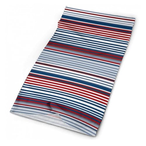 Máscara facial con rayas rojas, azules, blancas y grises para frío, pañuelo protector para cuello, bandana impermeable al viento para hombres y mujeres, gorro elástico para motocicleta, ciclismo, esquí y fiesta miniatura 1
