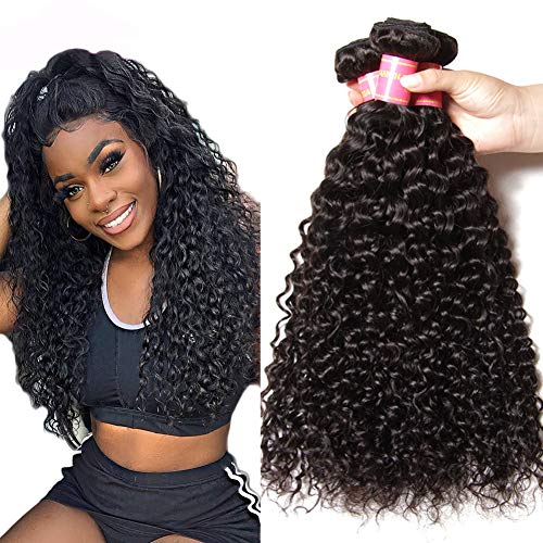 Sunber Hair Brazilian Hair Deep Wave 3 Bundles Virgin Human Hair Extensions Unprocessed Human Hair Extension Natural Black Color Mixed Length 141618 Inch