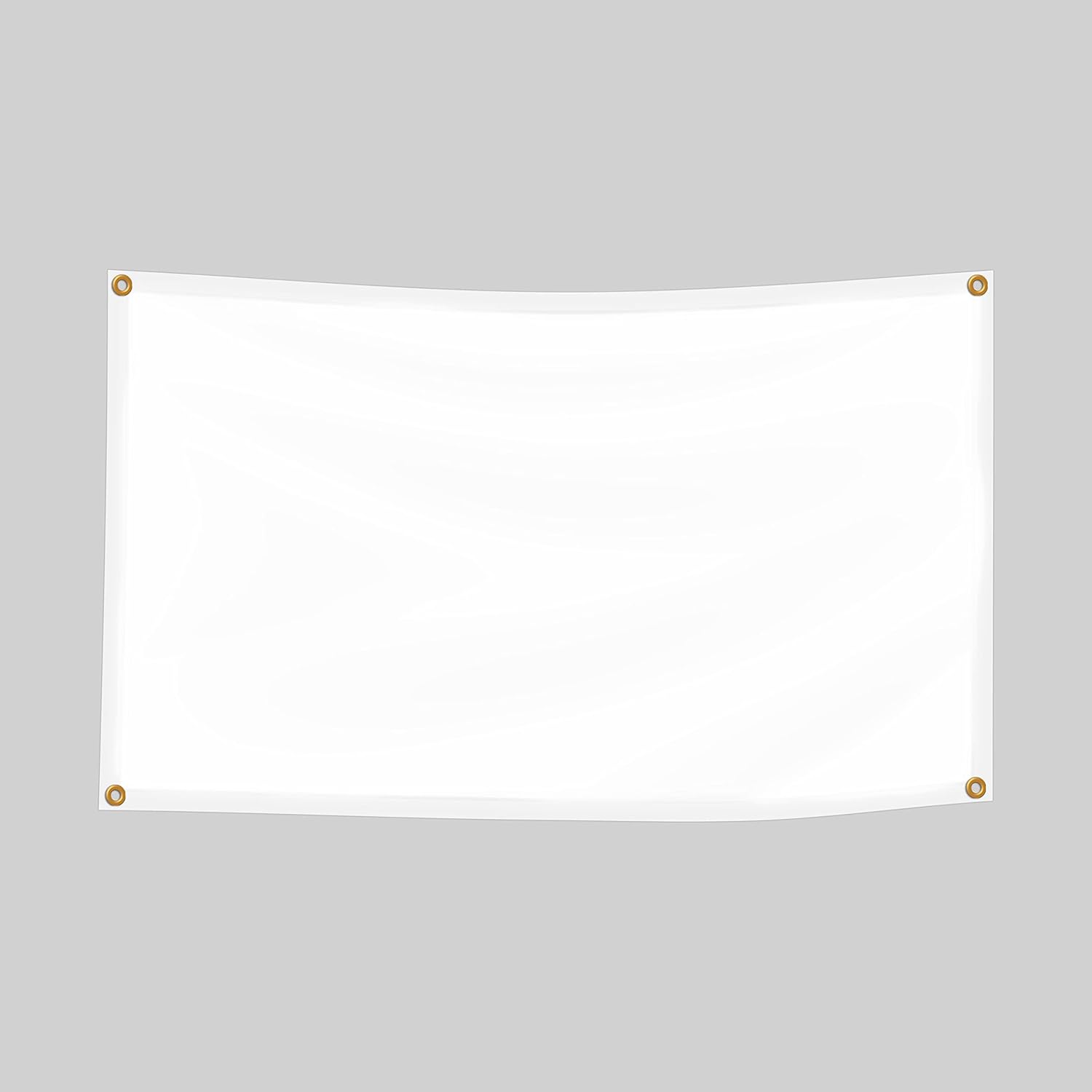 BannerBuzz Blank Vinyl Plain Banner, 11 Oz Waterproof Lightweight Foldable DIY PVC Flex, Schools Home Office Store Advertising Indoor Outdoor Use, Hemmed Edges with Grommets (4'W X 3'H, White)