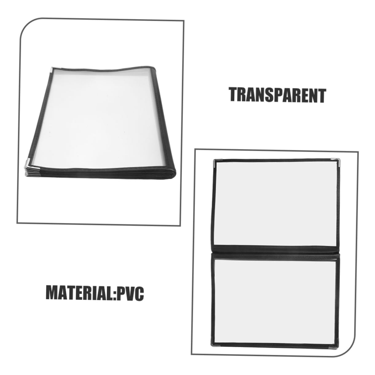 Copertine per Menu 2 Pezzi in Pvc Resistenti Usura 6 Pagine 12 Visualizzazioni per Hotel e Locali