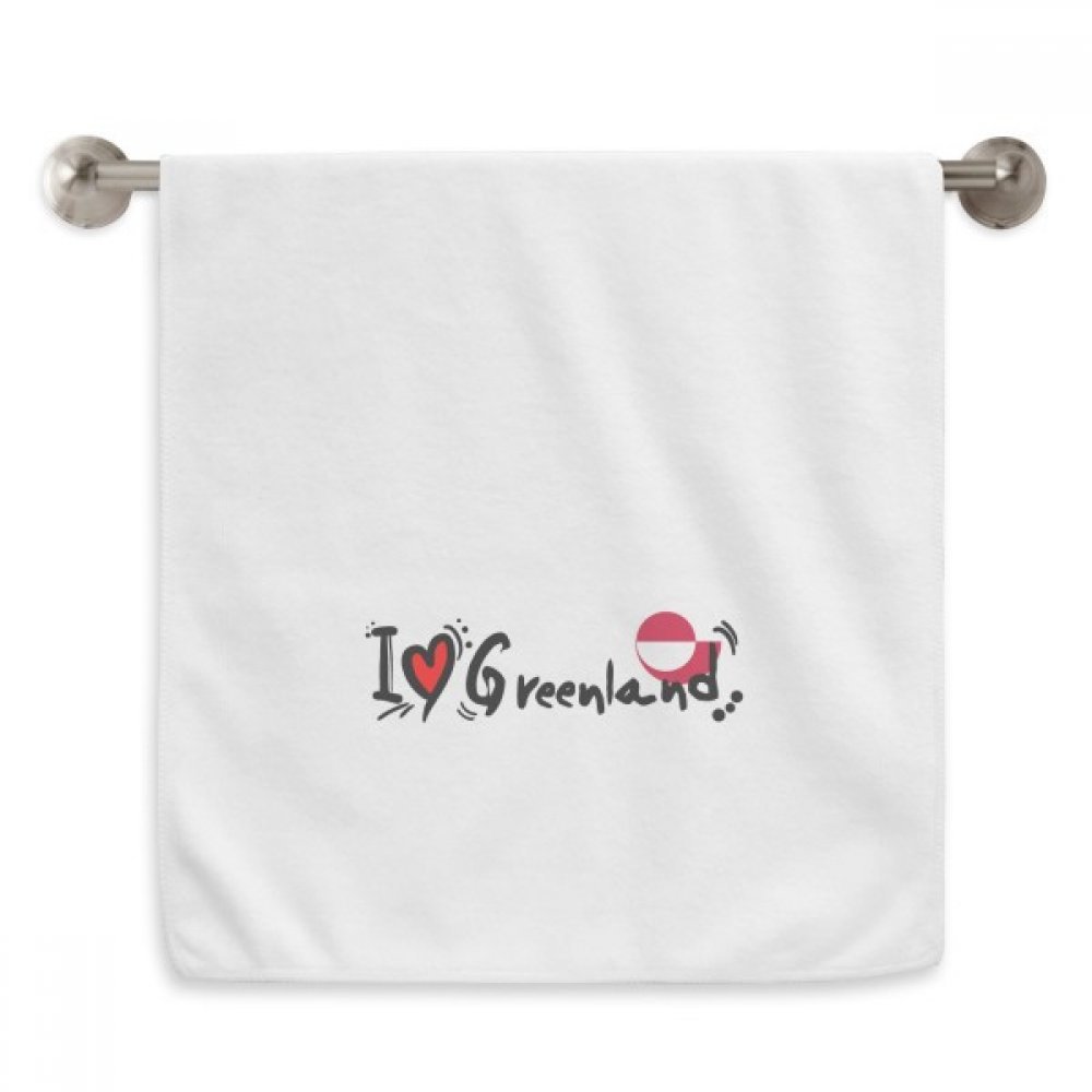 Serviette blanche moelleuse illustration coeur Groenland finition soignée