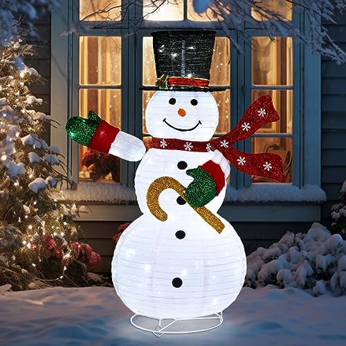 Bonnlo 122cm LED Schneemann Deko, Weihnachtsdeko Aussen & Innen,...