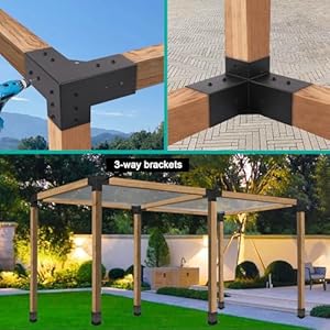4pcs4x43waypergolabracketsand4pcspostbracketsetforfixingthewoodenbeamspavilionsand0utdoorwoodenpavilions Urban Country Home Decor 4pcs 4×4 3 way pergola brackets and 4pcs post bracket set for fixing the wooden beams pavilions and 0utdoor wooden pavilions urban country home decor