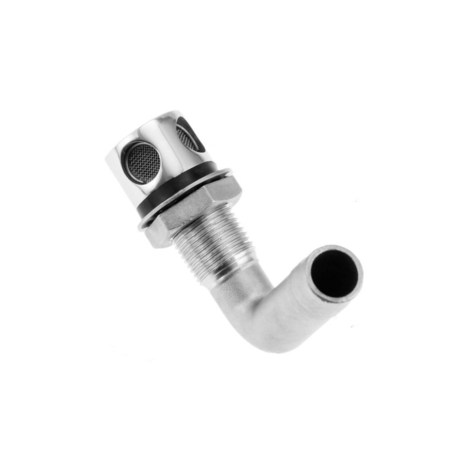 Kjueq Silver 90° With Bowl, 90° Without Bowl Stainless Steel Ship Yacht Accessories Marine Hardware 90° Stainless Steel Ventilation Pipe Air Hole(90° Without Bowl)