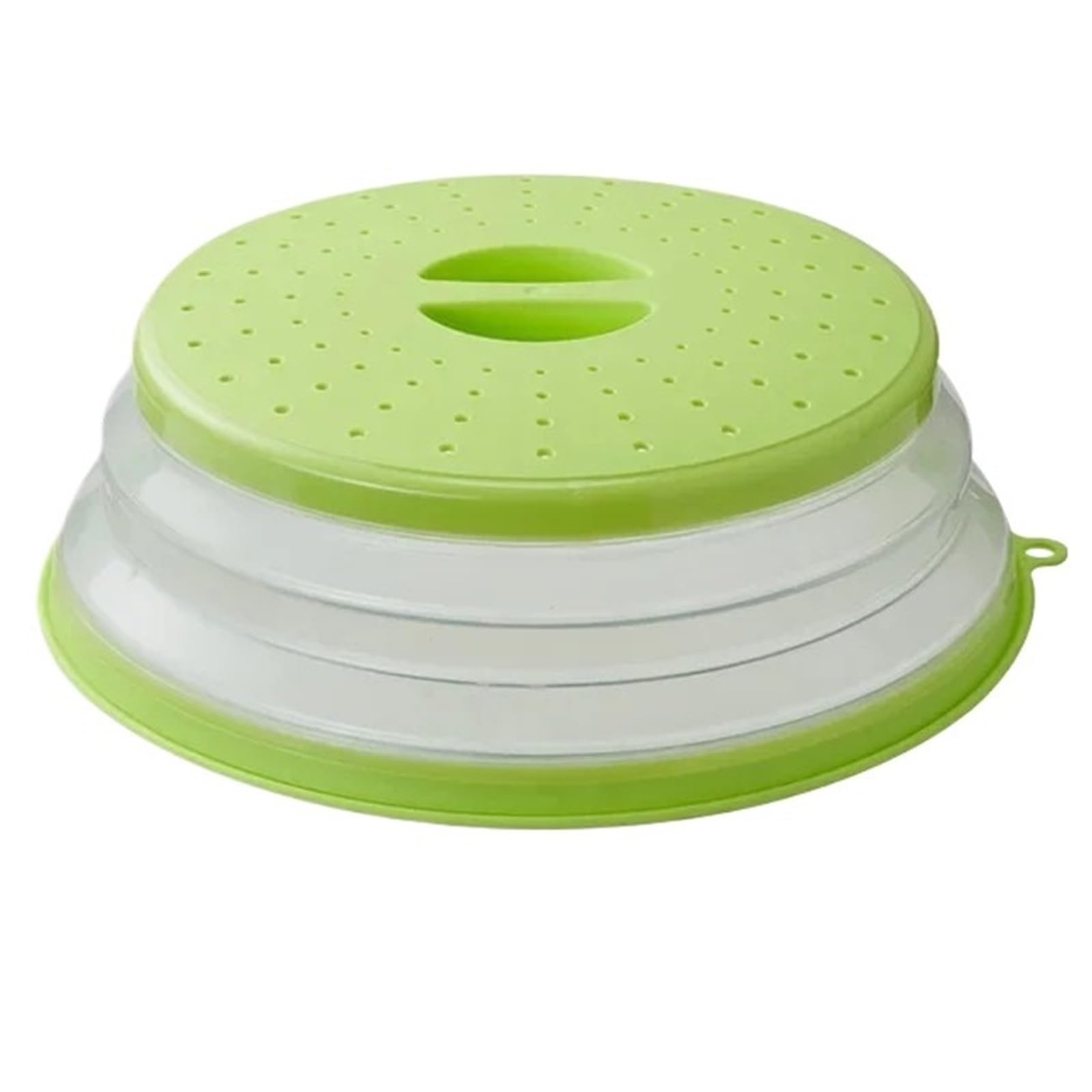 Microwave Splatter Heating Folding Cover Silicone Fresh-keeping Oil-proof Splash-proof with Hook Cooking Lids(Red-1)(Red-1)