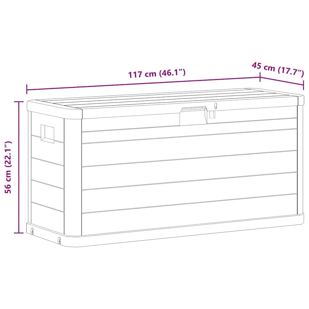 vidaXL Auflagenbox 280L Hellgrau Kissenbox Gartenbox Aufbewahrungsbox Truhe