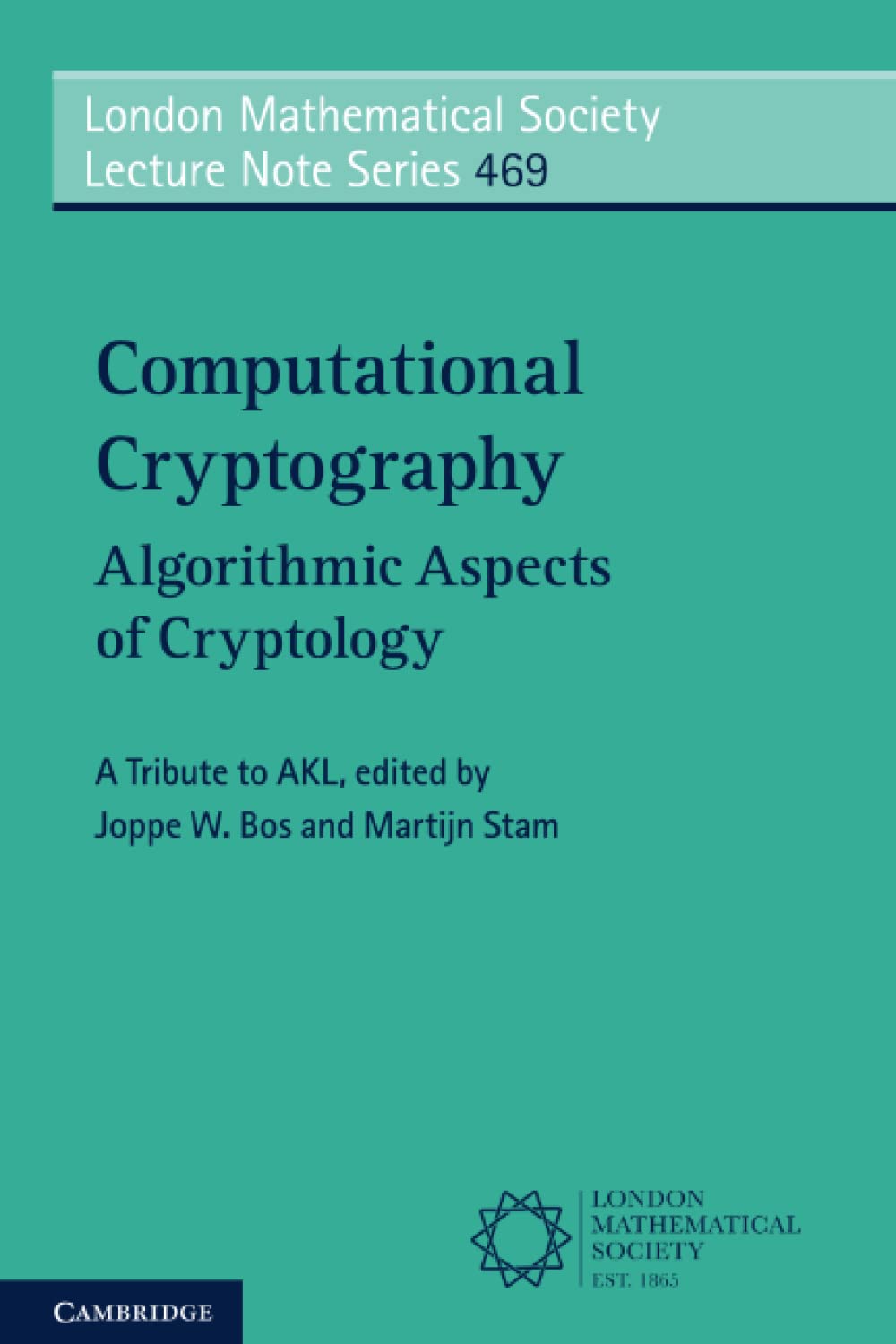 Computational Cryptography by Joppe Bos, Martijn Stam - 9781108795937