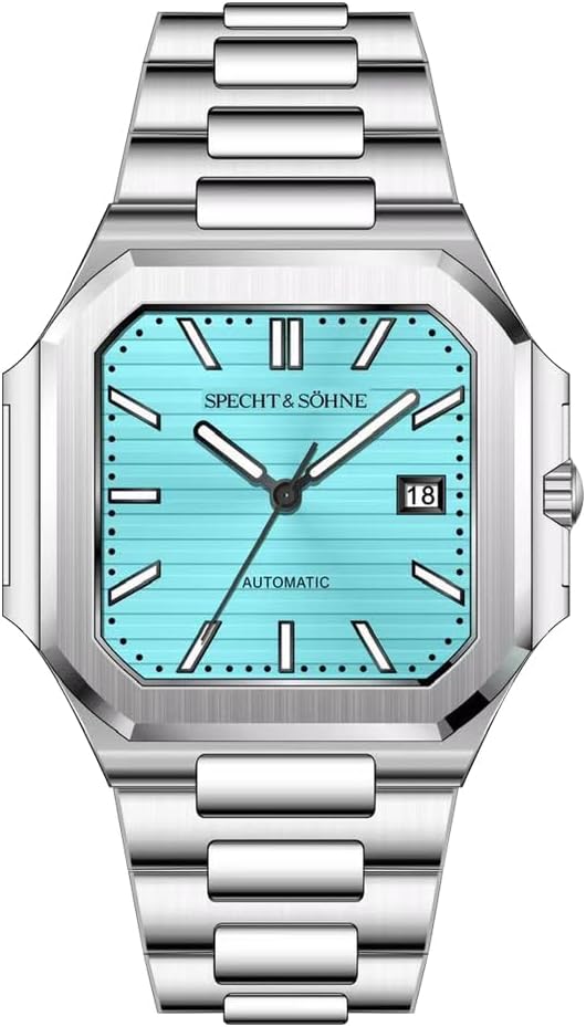 Specht & Söhne Square Cubic Watches for Men Japan Miyota 8215 Movement Watch 40MM Mens Mechanical Automatic Stainless Steel Sapphire Crystal 50M Waterproof