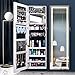 JRZTC Eleganter Schmuck-Make-up-Aufbewahrungsschrank mit Ganzkörperspiegel und Touch-LED-Licht, geeignet für Garderobe, Schlafzimmer, Badezimmer