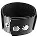 INBLUE Men's Large Alloy Genuine Leather Bracelet Bangle Cuff Black Silver Punk Rock Adjustable Fit 7~9 inch