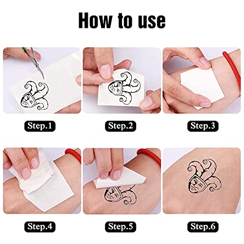 Halloween Temporary Tattoos Stickers Hq Halloween Cosplay Tattoos Halloween Makeup Fake Tattoos Stickers For Women Men Kids Halloween Costume Accessories Party Supplies (5 Large Sheets) #TOP3