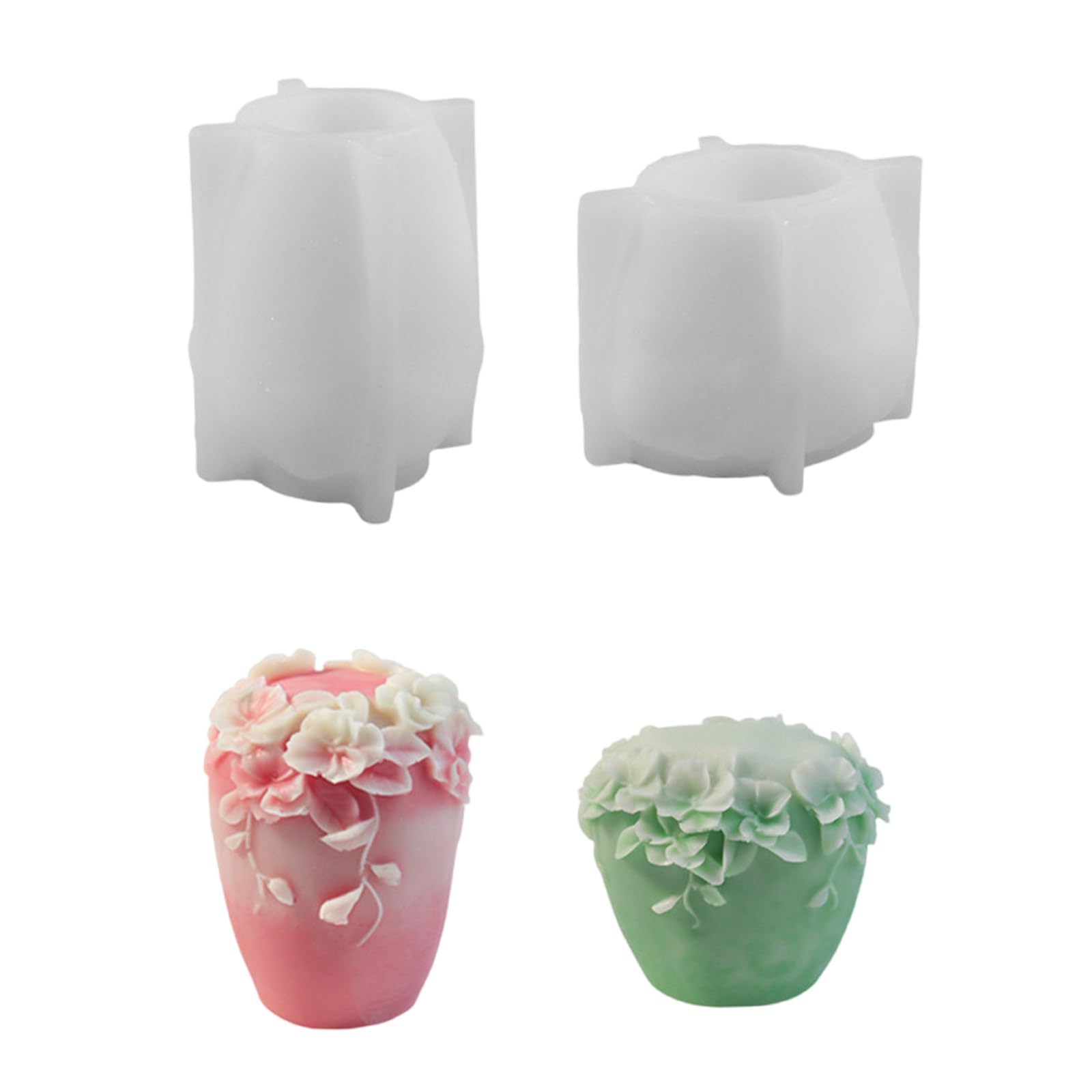 Moule en silicone pour bougie et plâtre d'aromathérapie x2