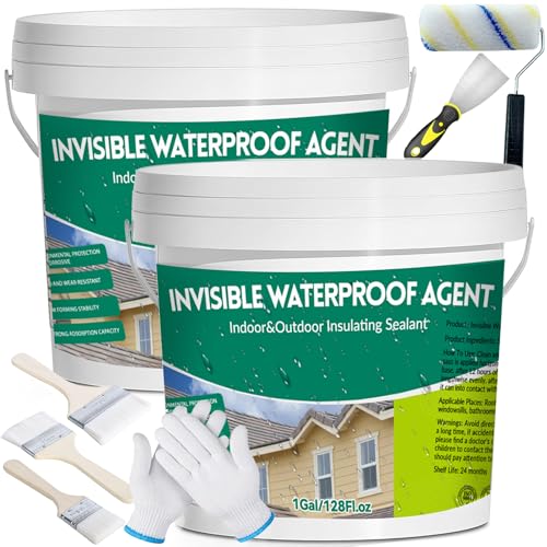 Qiveaory 2gal/256fl.oz revestimento impermeável transparente agente impermeável invisível conjunto c