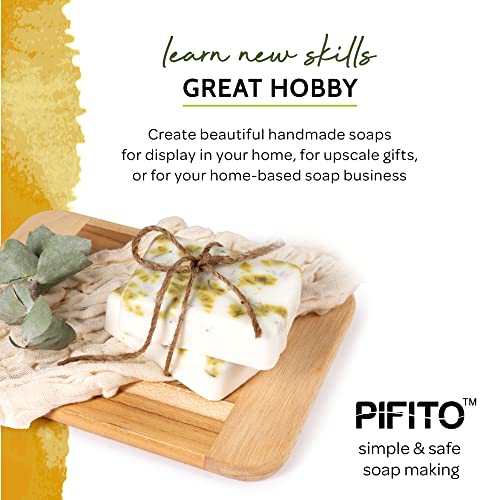 Pifito Melt And Pour Soap Base Sampler (7 Lbs) │ Jojoba Oil, Sweet Almond Oil, Mango Butter, Apricot Kernel Oil, Grapeseed Oil, Oatmeal, Clear (1Lb Ea) │ Glycerin Soap Making Supplies #TOP7
