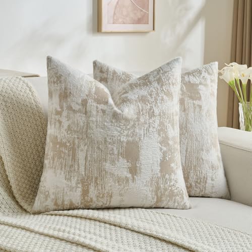 YSTELLAA Lot De 2 Housse Coussin 40x40 en Cachemire, Cushion Covers Décorative Maison, Carré Housse De Coussin Simple Décorative, pour Coussin De Chambre À...