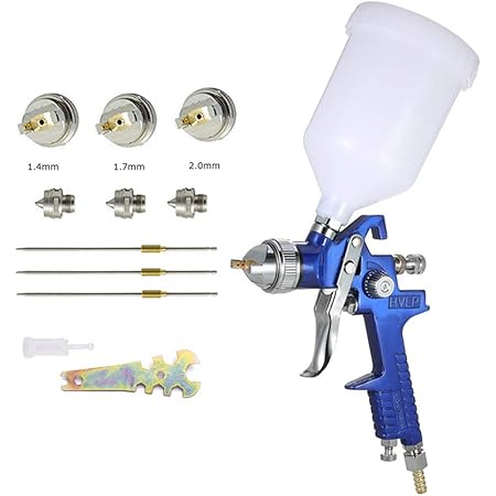 Amazon エアースプレーガン 重力式 口径 1 4mm 1 7mm 2 0mm カップ容量 600cc Diy 塗装ガン スプレーガン スプレーガン 塗料カップ