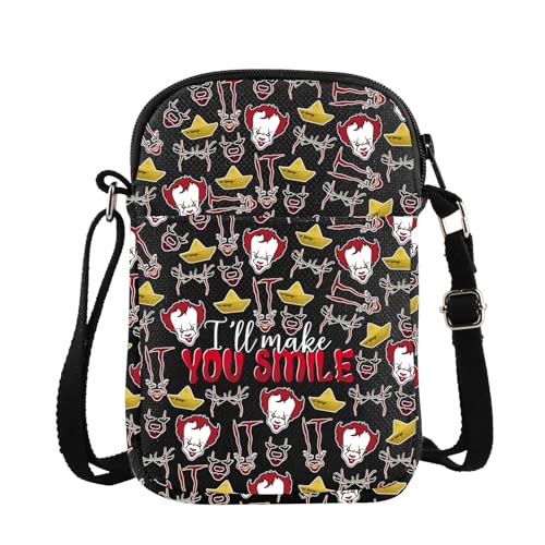 VAMSII I'll Make You Smile Horror Clown Crossbody Bag Clown Merch Horror Movie Gift (YOU SMILE CB)