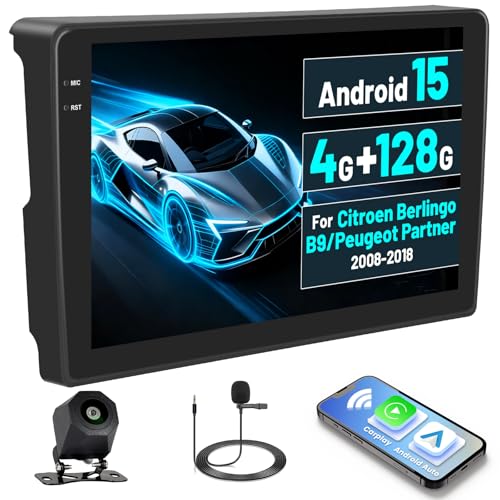 Autoradio GPS Berlingo Partner Android Carplay sans fil Bluetooth tactile 9 pouces