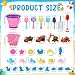 Angirlish Beach Toys, 36 Pcs Sand Toys with 4 Construction Vehicles, 2 Collapsible Beach Bucket,1 Castle Buckets, Sand Castle Building Kit, Sand Molds, Shovel Set for Kids Boys Girls Age 3+