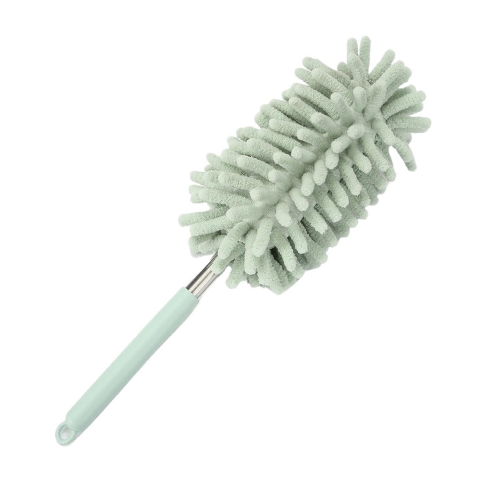 Duster Telescopic Lengthen Duster Home And Auto Interior Cleaning Stainless Removal Steel Brush Ceiling Clean Multifunction(Green - Hook)